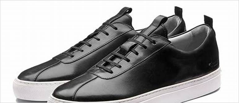 Black trainers mens leather